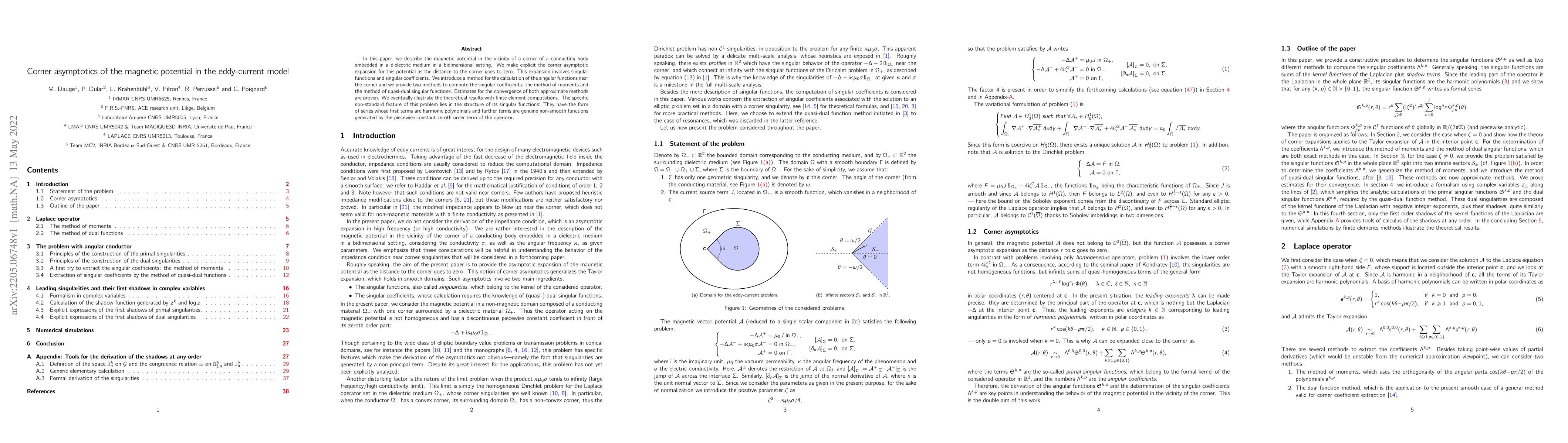 Thumbnail for Corner asymptotics of the magnetic potential in the eddy-current model