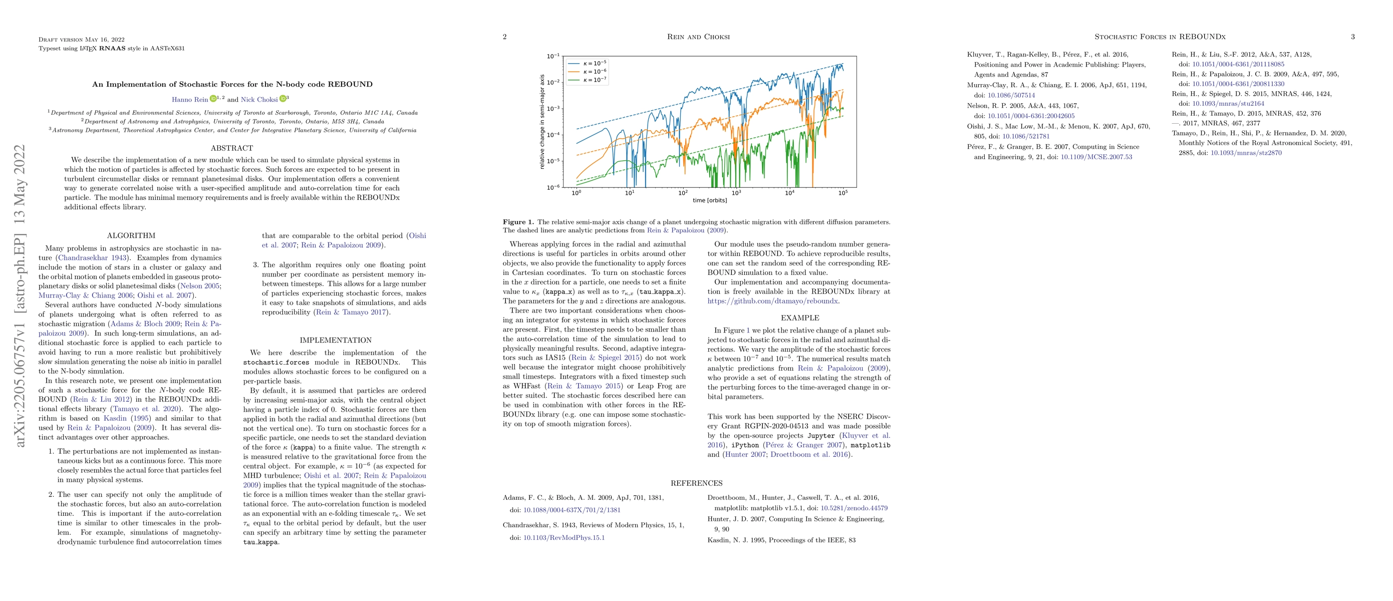 Thumbnail for An Implementation of Stochastic Forces for the N-body code REBOUND