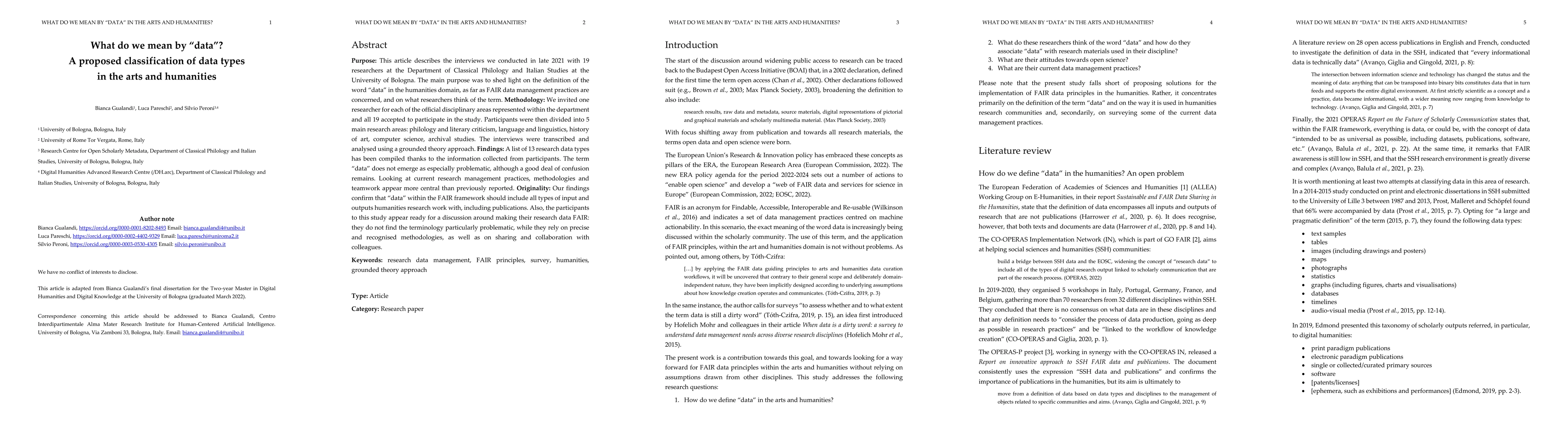 Thumbnail for What do we mean by "data"? A proposed classification of data types in
  the arts and humanities