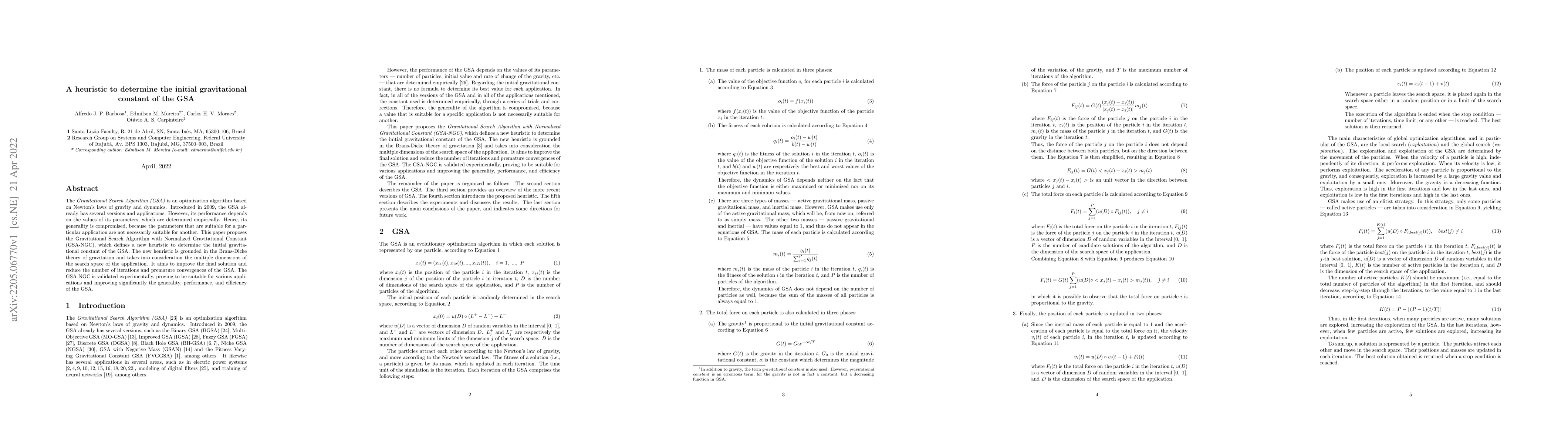Thumbnail for A heuristic to determine the initial gravitational constant of the GSA