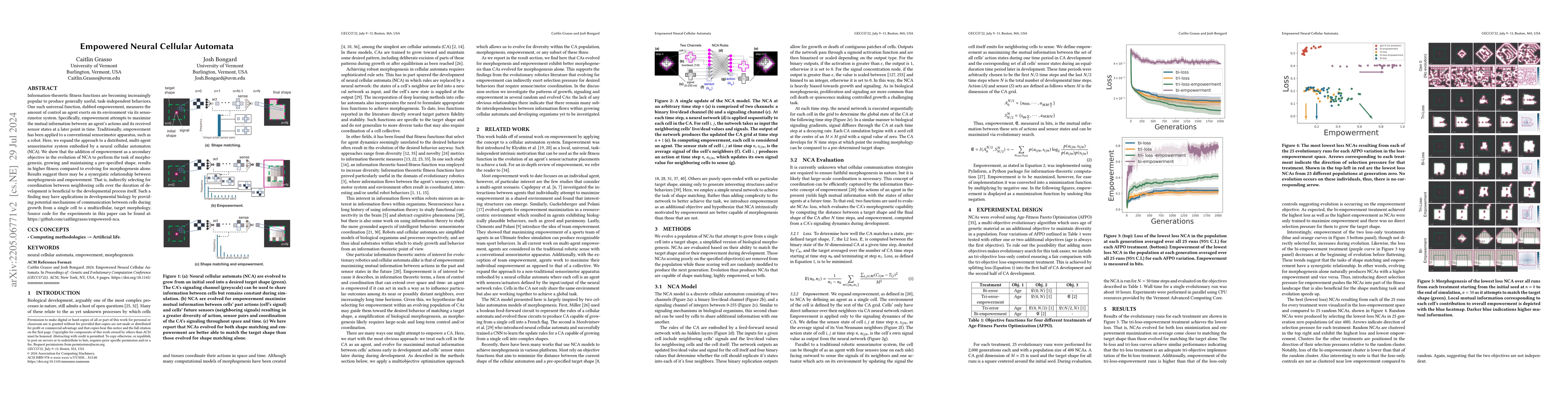 Thumbnail for Empowered Neural Cellular Automata