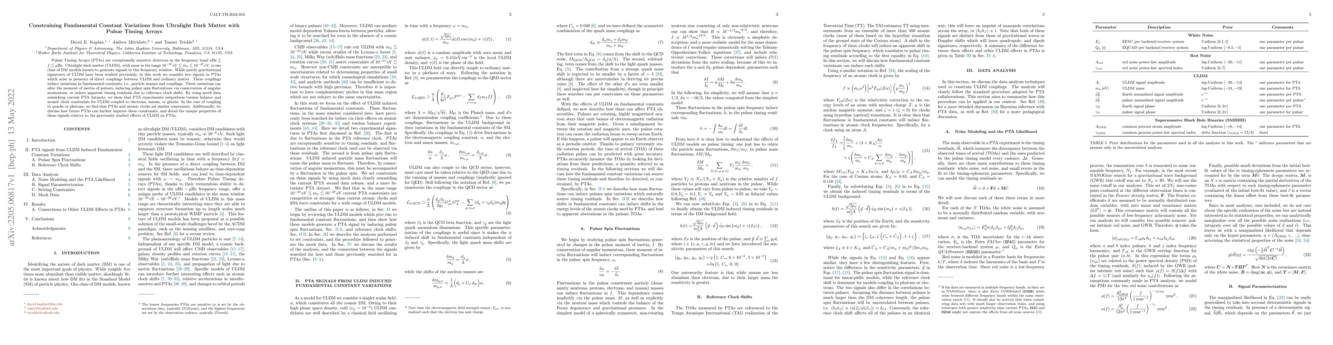 Thumbnail for Constraining Fundamental Constant Variations from Ultralight Dark Matter
  with Pulsar Timing Arrays
