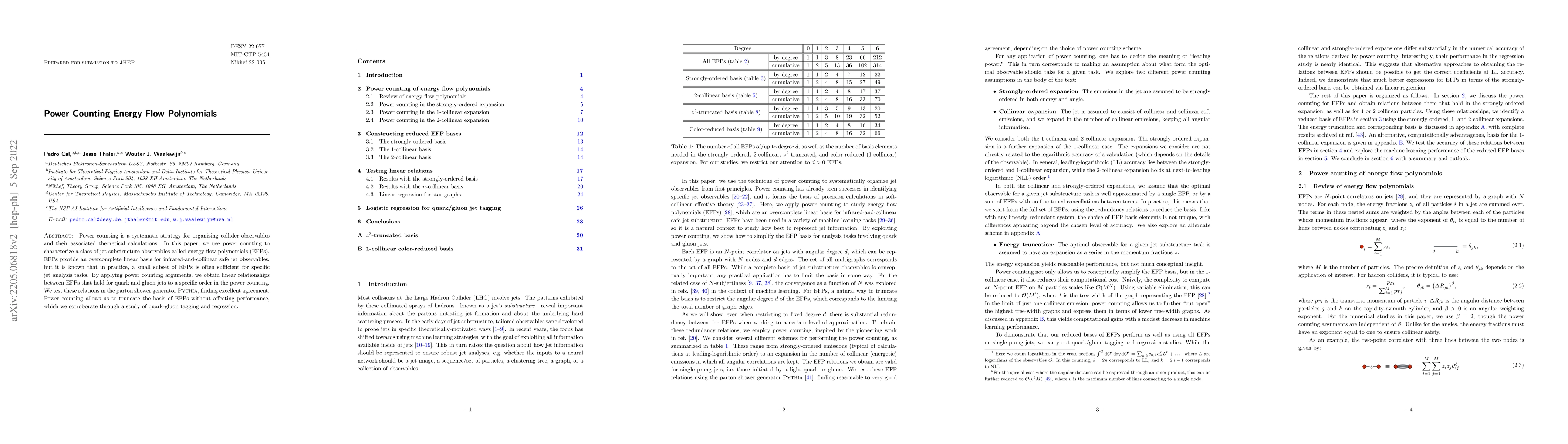 Thumbnail for Power Counting Energy Flow Polynomials