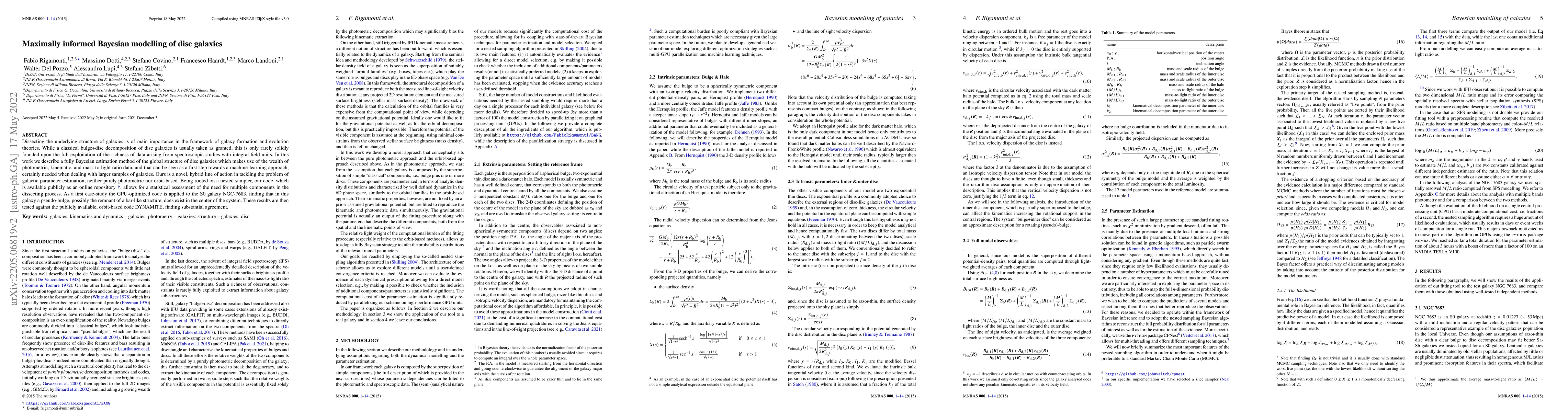 Thumbnail for Maximally informed Bayesian modelling of disc galaxies