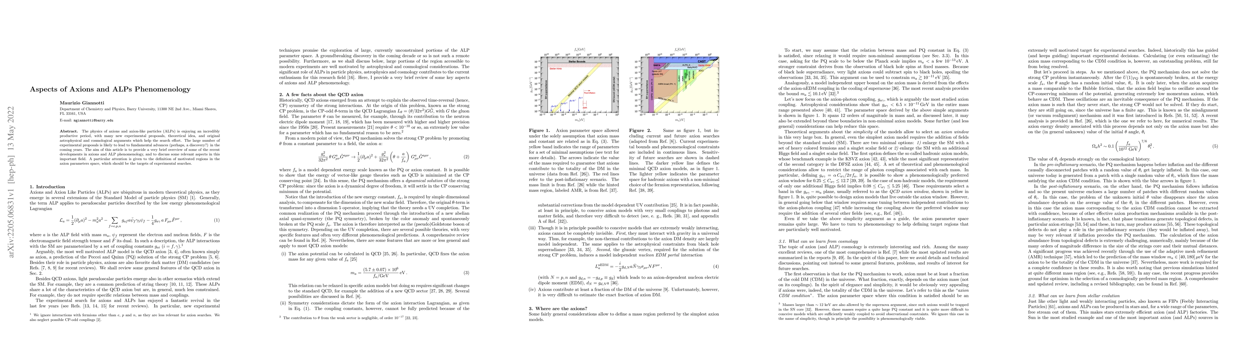Thumbnail for Aspects of Axions and ALPs Phenomenology