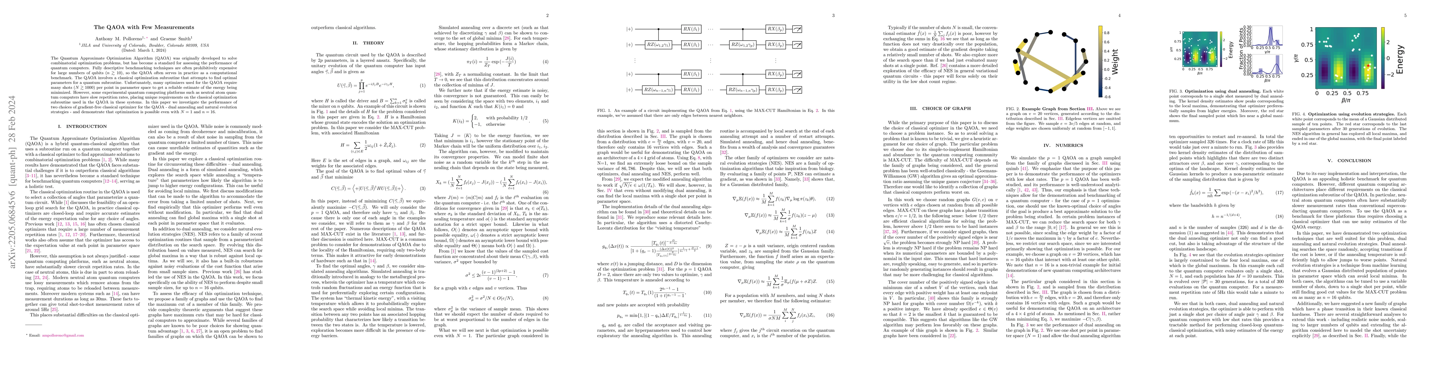 Thumbnail for The QAOA with Few Measurements