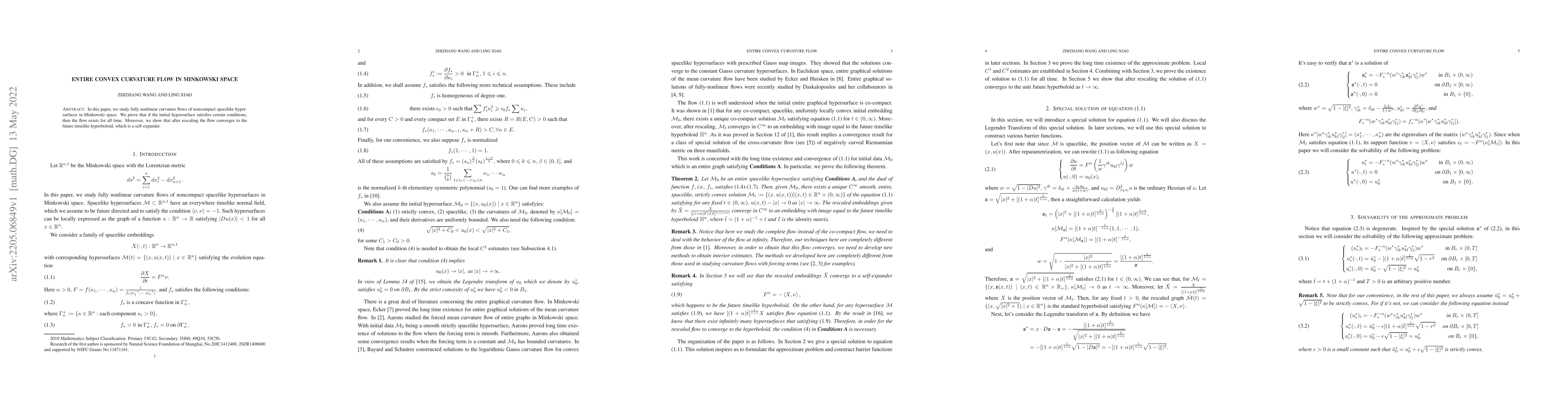Thumbnail for Entire convex curvature flow in Minkowski space