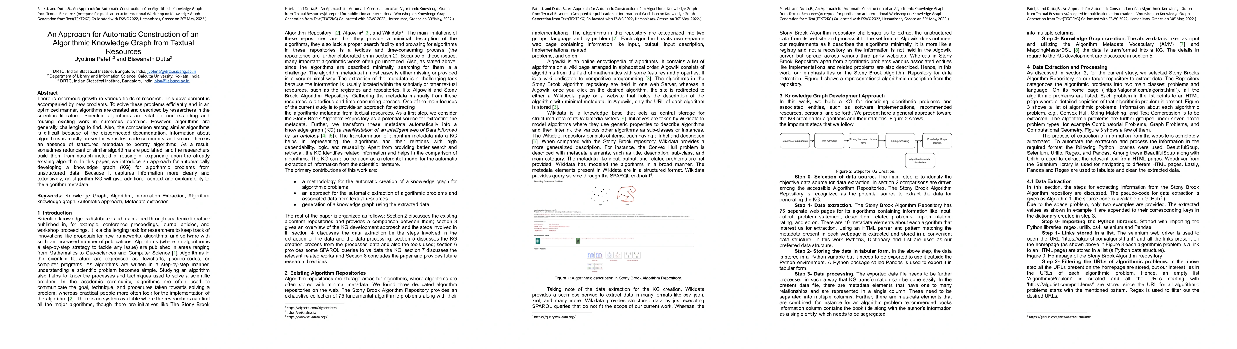 Thumbnail for An Approach for Automatic Construction of an Algorithmic Knowledge Graph
  from Textual Resources