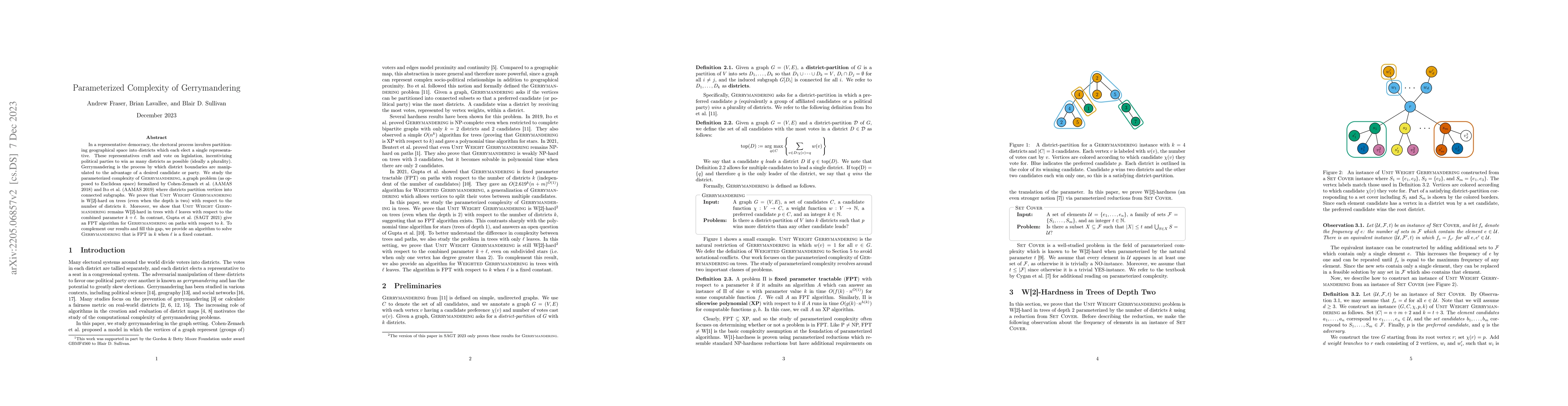 Thumbnail for Parameterized Complexity of Gerrymandering