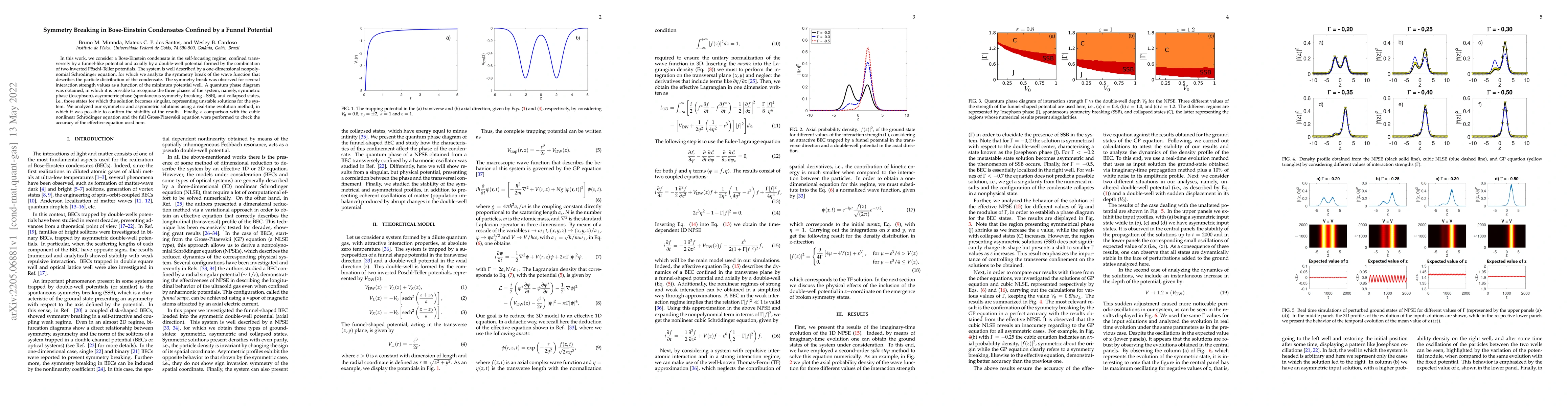 Thumbnail for Symmetry Breaking in Bose-Einstein Condensates Confined by a Funnel
  Potential
