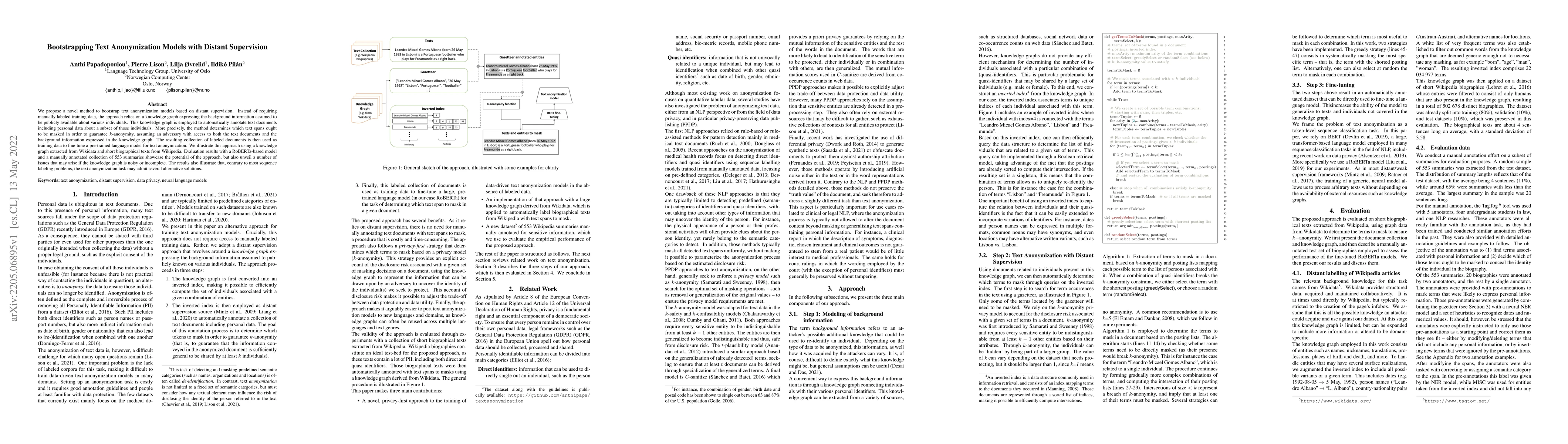 Thumbnail for Bootstrapping Text Anonymization Models with Distant Supervision
