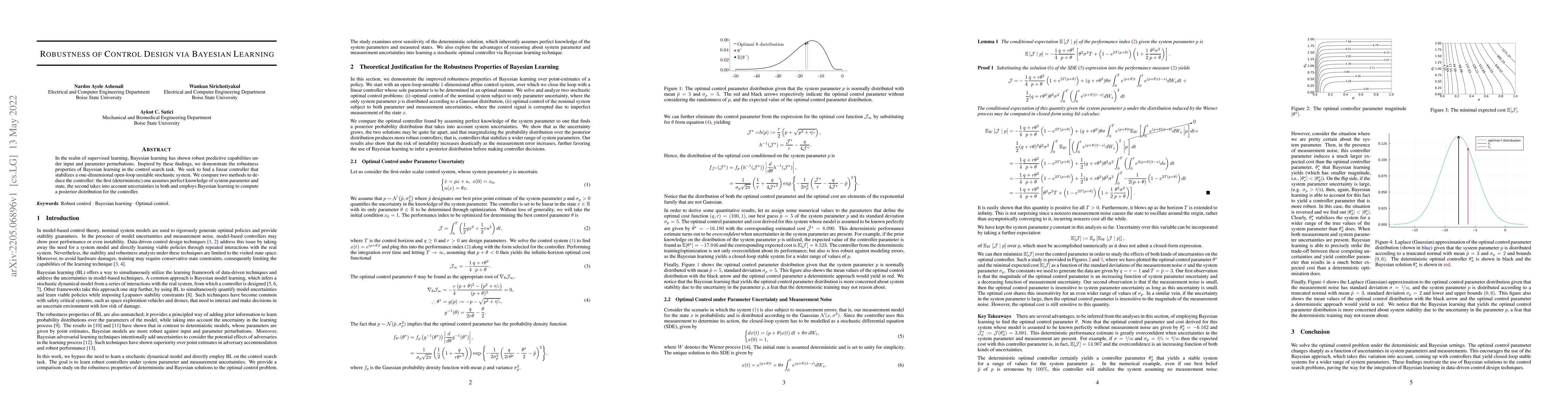 Thumbnail for Robustness of Control Design via Bayesian Learning