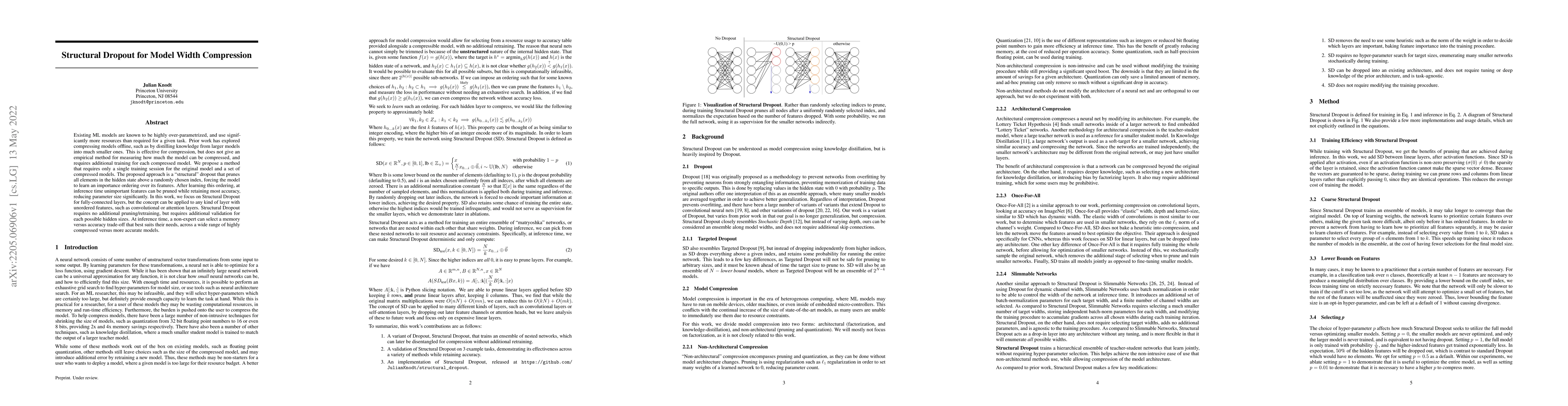 Thumbnail for Structural Dropout for Model Width Compression