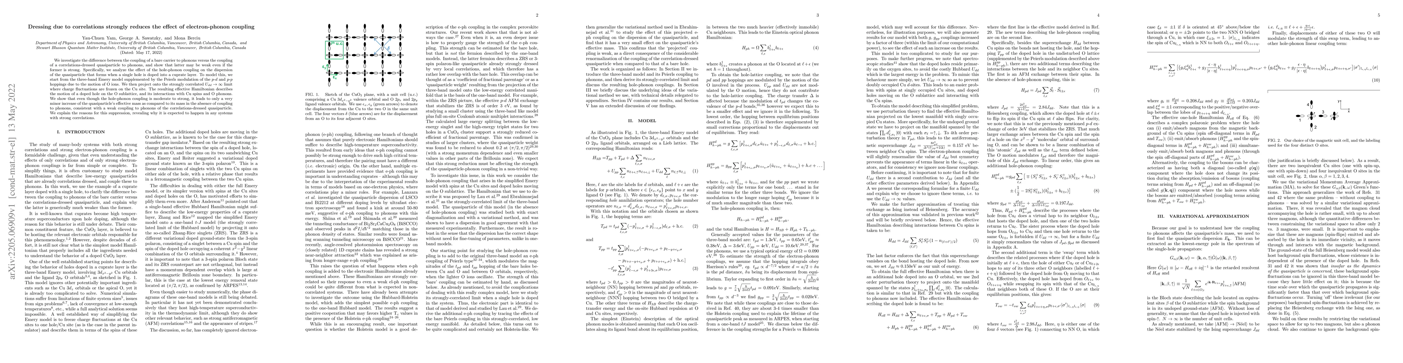 Thumbnail for Dressing due to correlations strongly reduces the effect of
  electron-phonon coupling