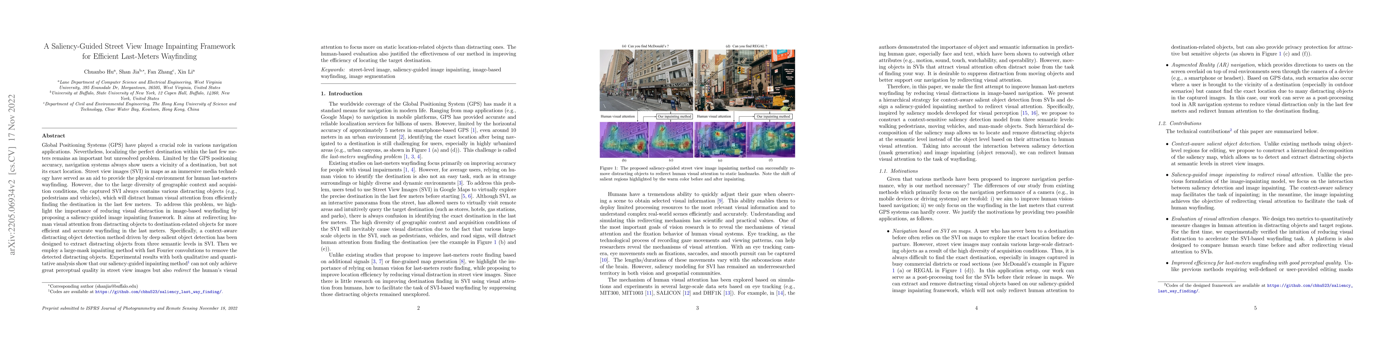 Thumbnail for A Saliency-Guided Street View Image Inpainting Framework for Efficient
  Last-Meters Wayfinding