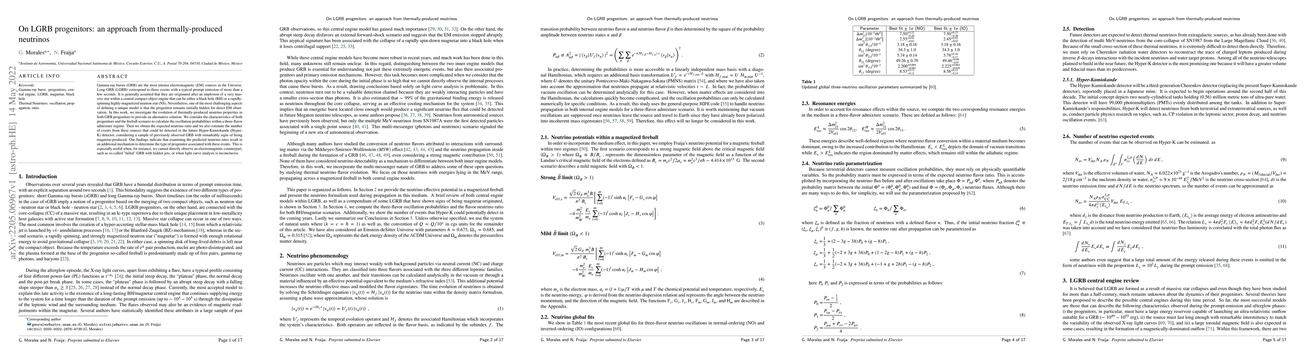 Thumbnail for On LGRB progenitors: an approach from thermally-produced neutrinos