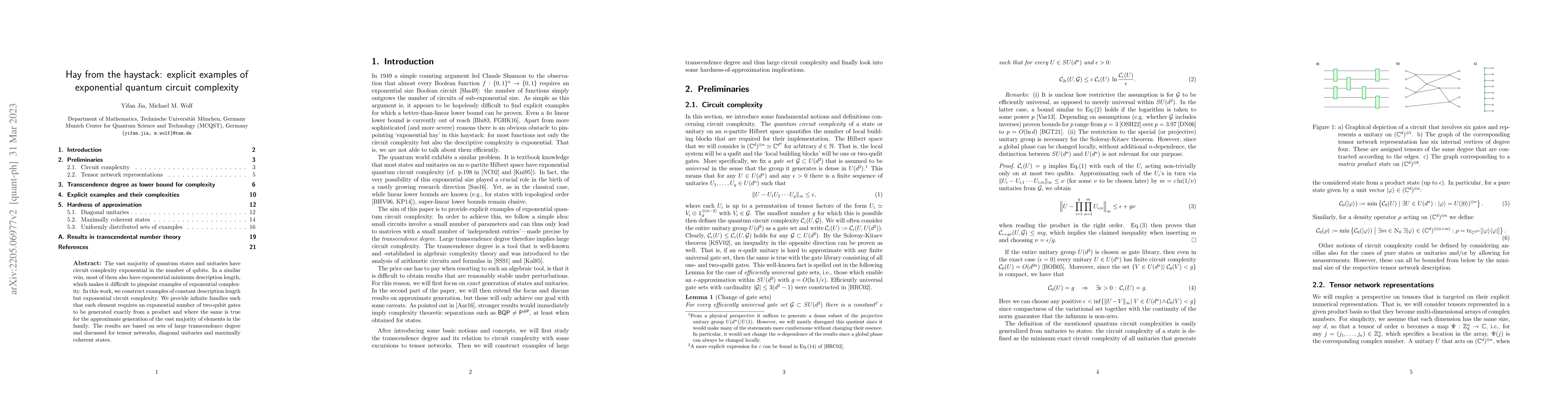 Thumbnail for Hay from the haystack: explicit examples of exponential quantum circuit
  complexity