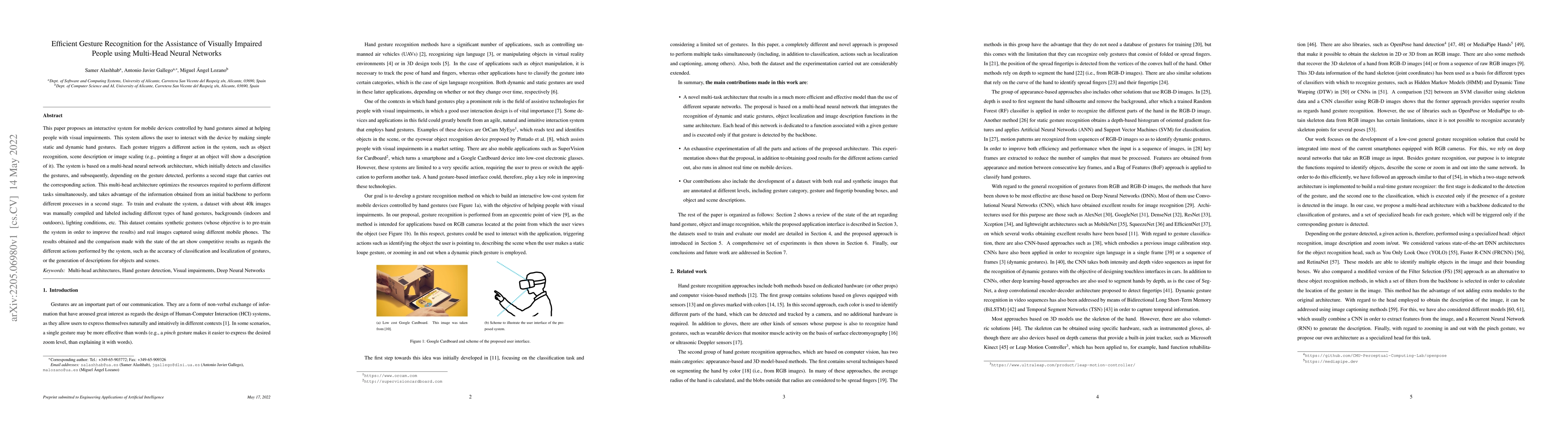 Thumbnail for Efficient Gesture Recognition for the Assistance of Visually Impaired
  People using Multi-Head Neural Networks