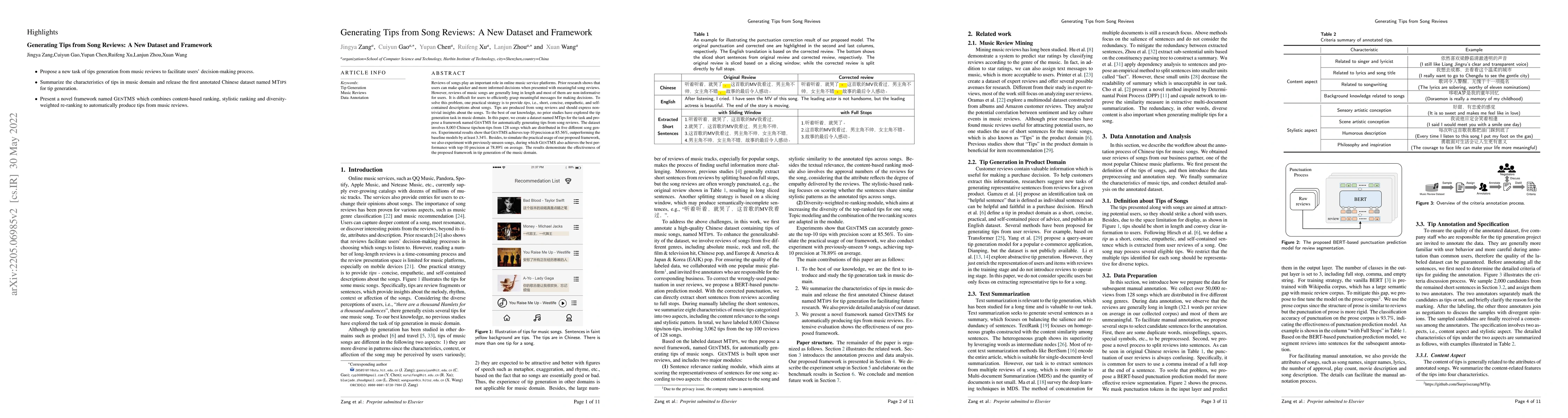 Thumbnail for Generating Tips from Song Reviews: A New Dataset and Framework