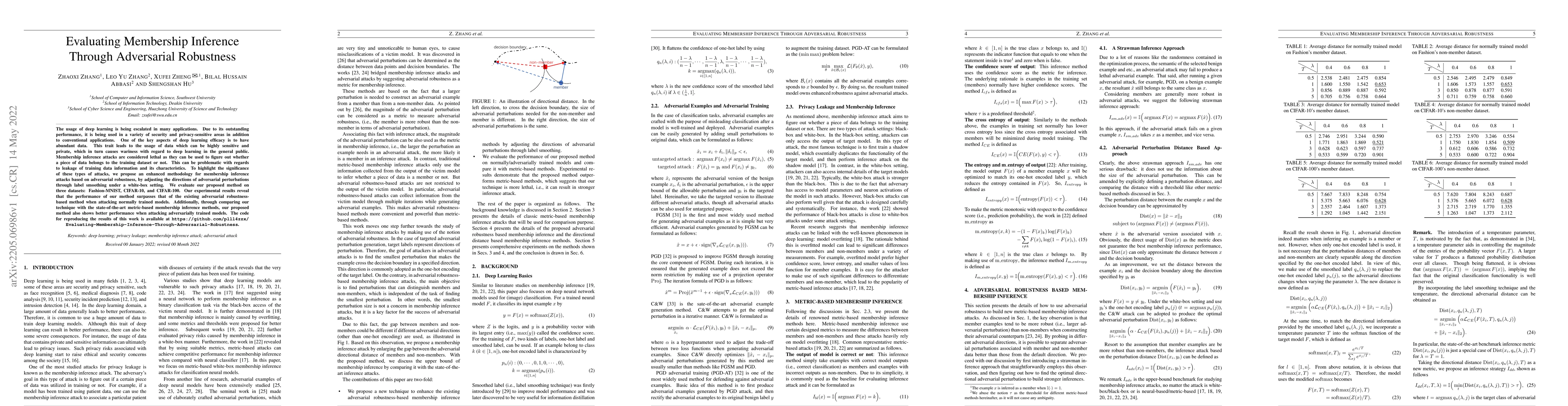 Thumbnail for Evaluating Membership Inference Through Adversarial Robustness