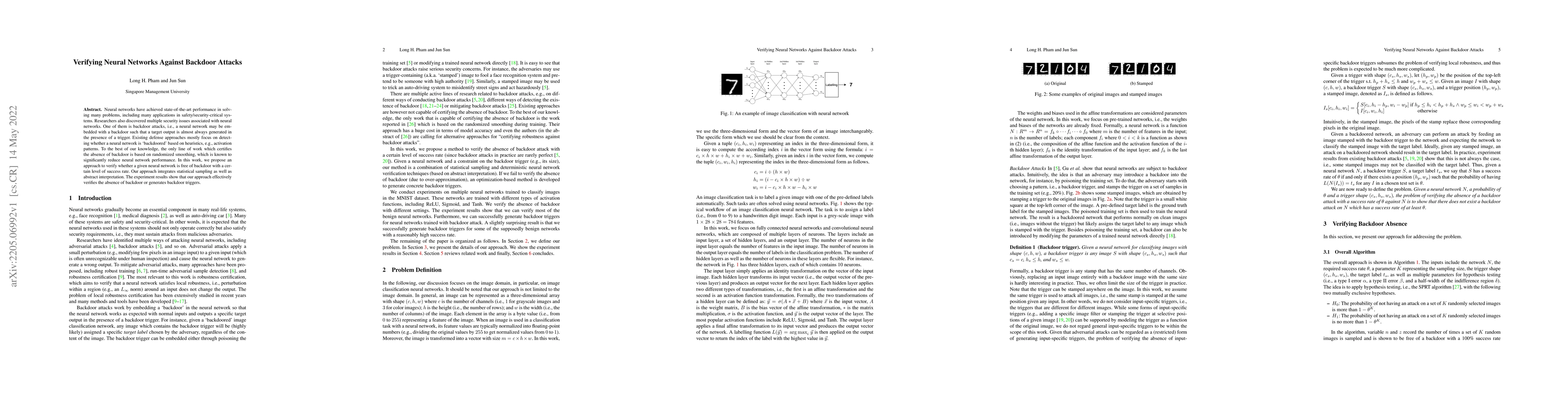Thumbnail for Verifying Neural Networks Against Backdoor Attacks