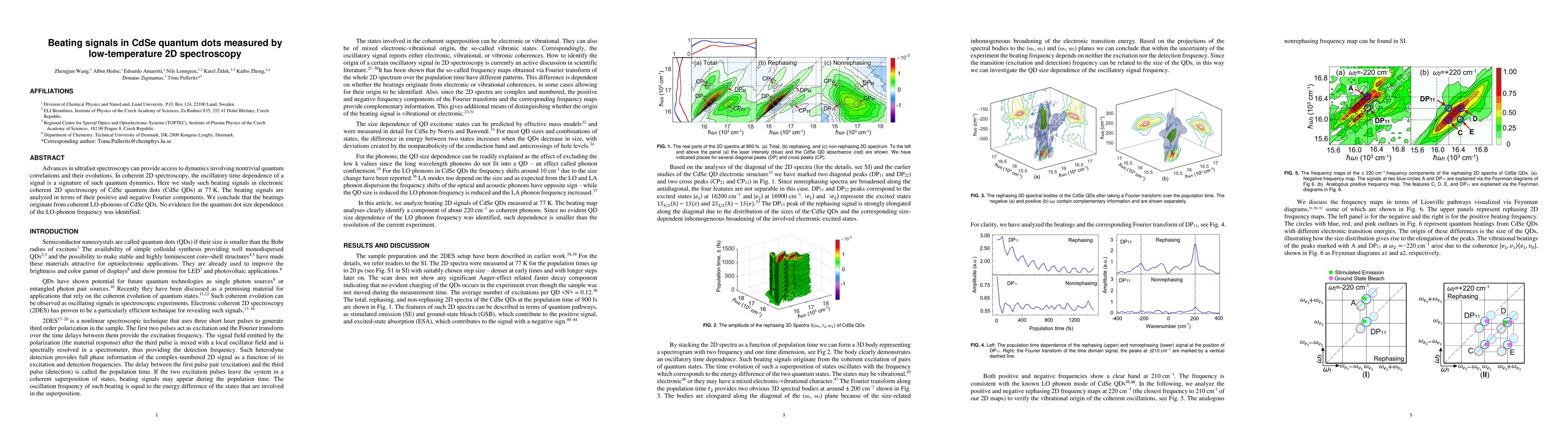 Thumbnail for Beating signals in CdSe quantum dots measured by low-temperature 2D
  spectroscopy