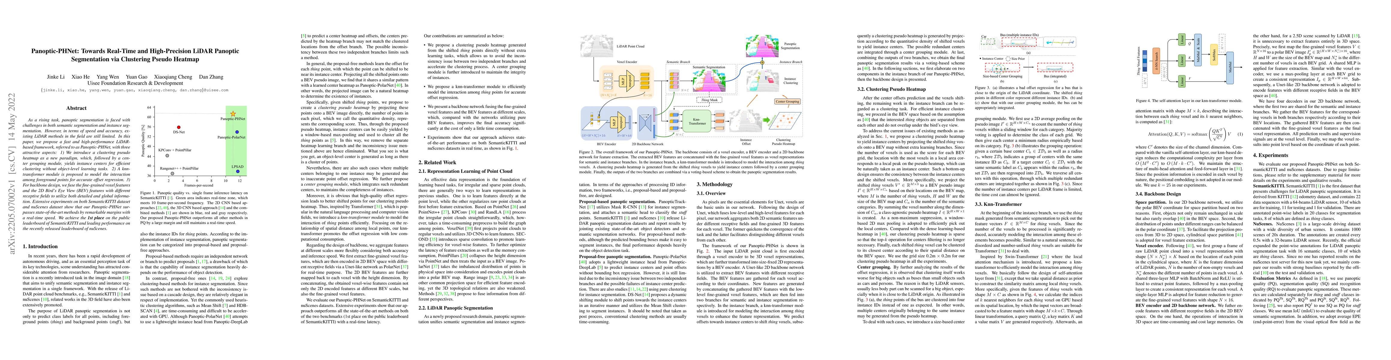 Thumbnail for Panoptic-PHNet: Towards Real-Time and High-Precision LiDAR Panoptic
  Segmentation via Clustering Pseudo Heatmap