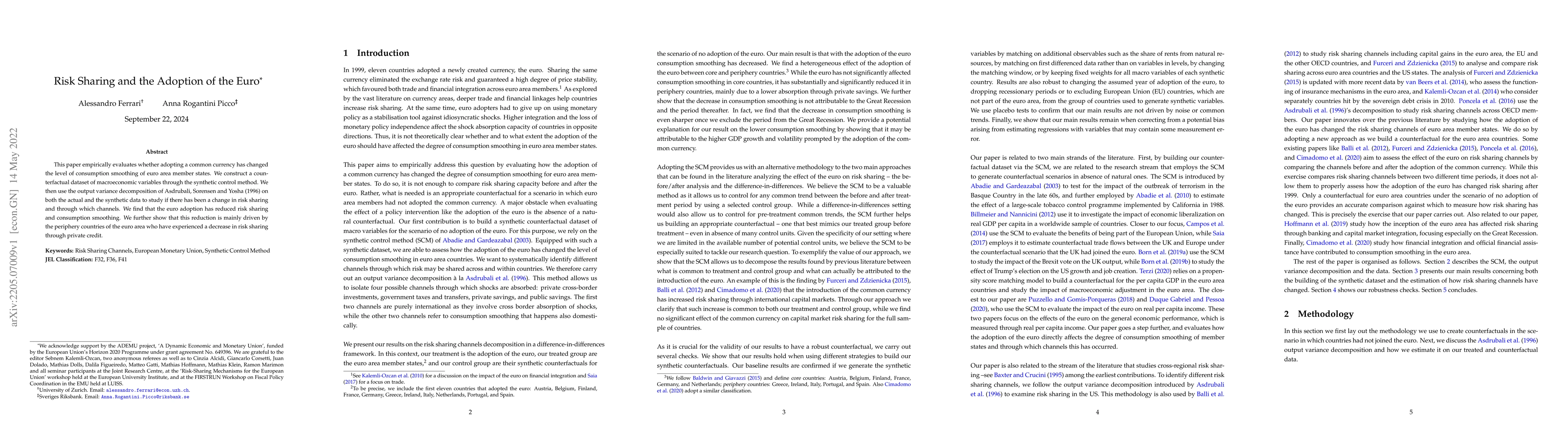 Thumbnail for Risk Sharing and the Adoption of the Euro