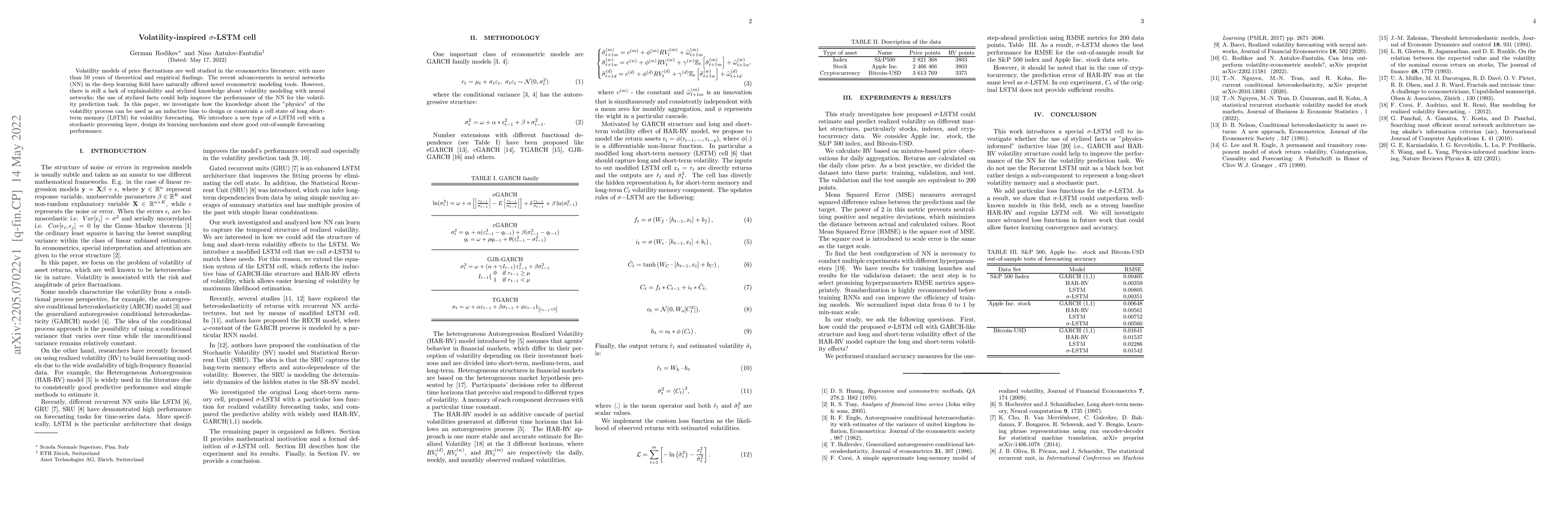 Thumbnail for Volatility-inspired $\sigma$-LSTM cell