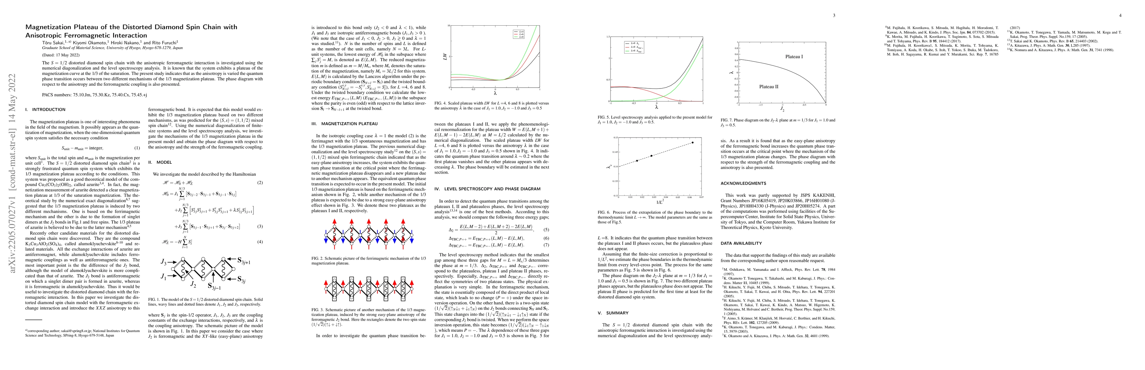 Thumbnail for Magnetization Plateau of the Distorted Diamond Spin Chain with
  Anisotropic Ferromagnetic Interaction