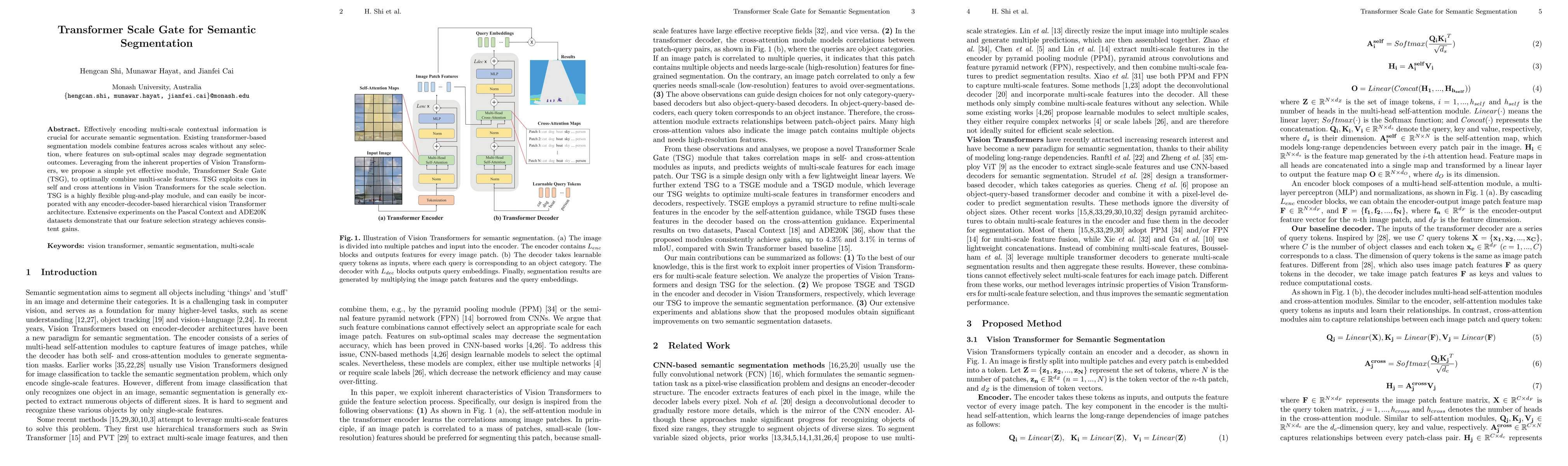 Thumbnail for Transformer Scale Gate for Semantic Segmentation