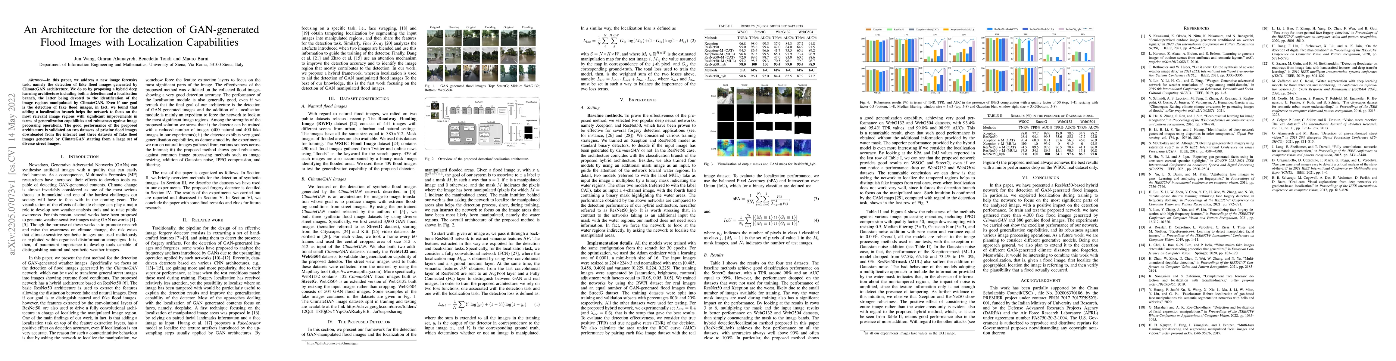 Thumbnail for An Architecture for the detection of GAN-generated Flood Images with
  Localization Capabilities