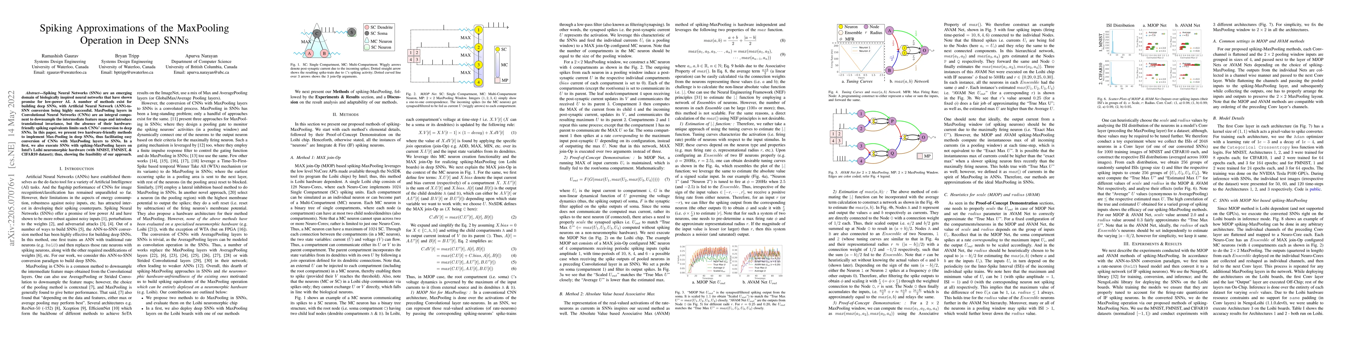 Thumbnail for Spiking Approximations of the MaxPooling Operation in Deep SNNs