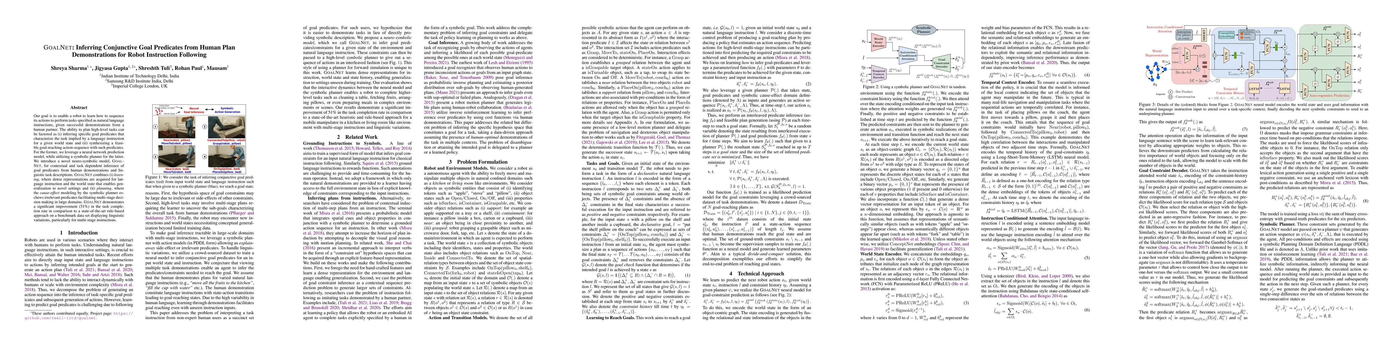 Thumbnail for GoalNet: Inferring Conjunctive Goal Predicates from Human Plan
  Demonstrations for Robot Instruction Following