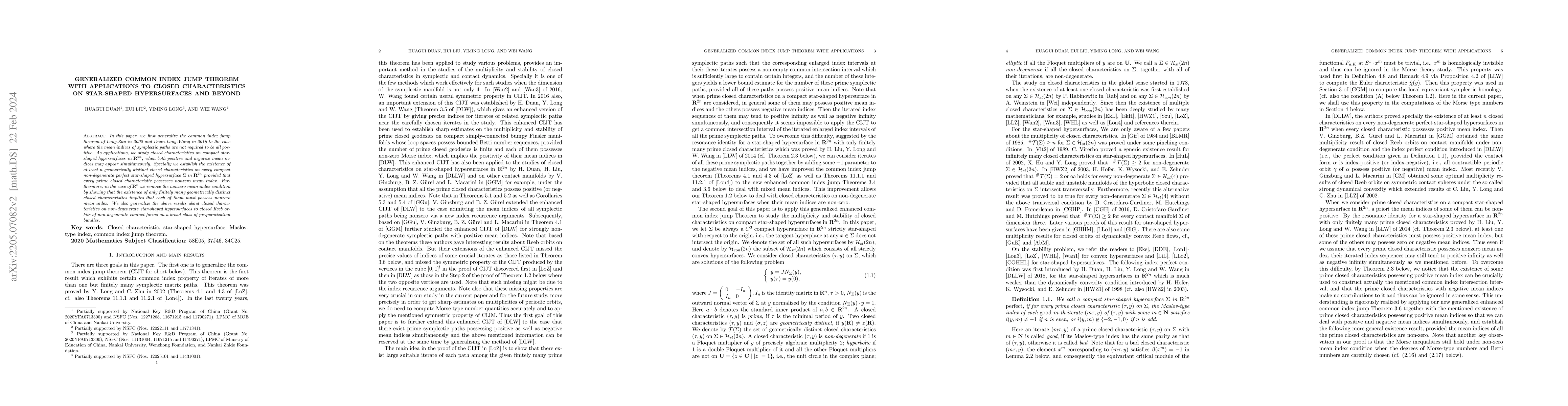 Thumbnail for Generalized common index jump theorem with applications to closed
  characteristics on star-shaped hypersurfaces and beyond