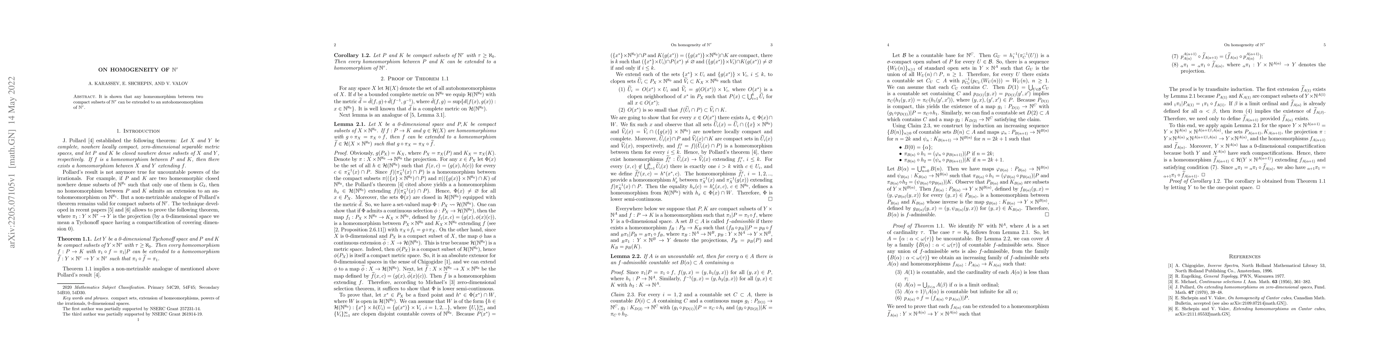 Thumbnail for On homogeneity of $\mathbb N^\tau$