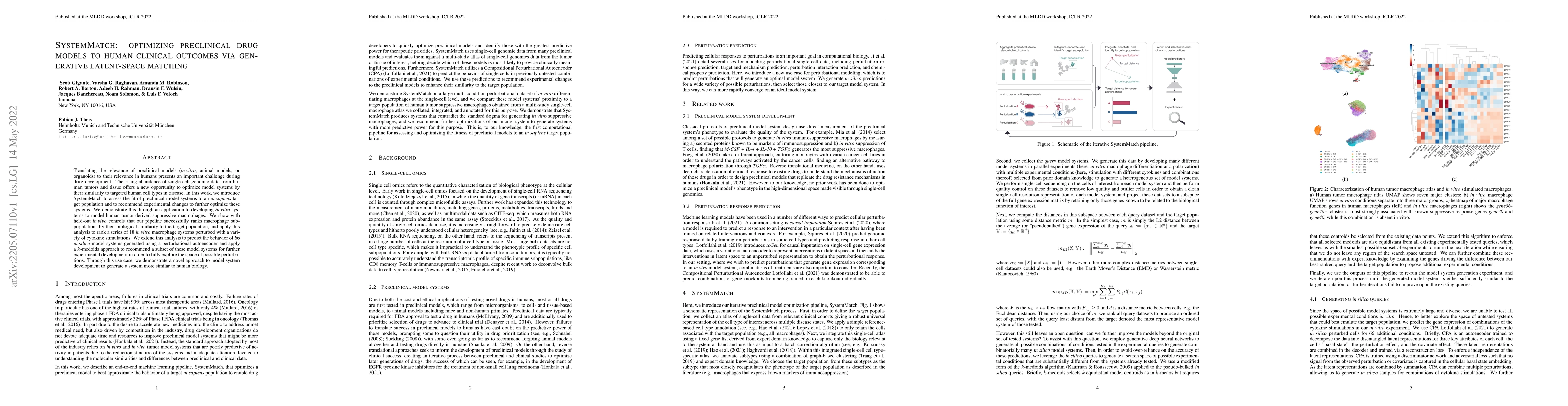 Thumbnail for SystemMatch: optimizing preclinical drug models to human clinical
  outcomes via generative latent-space matching