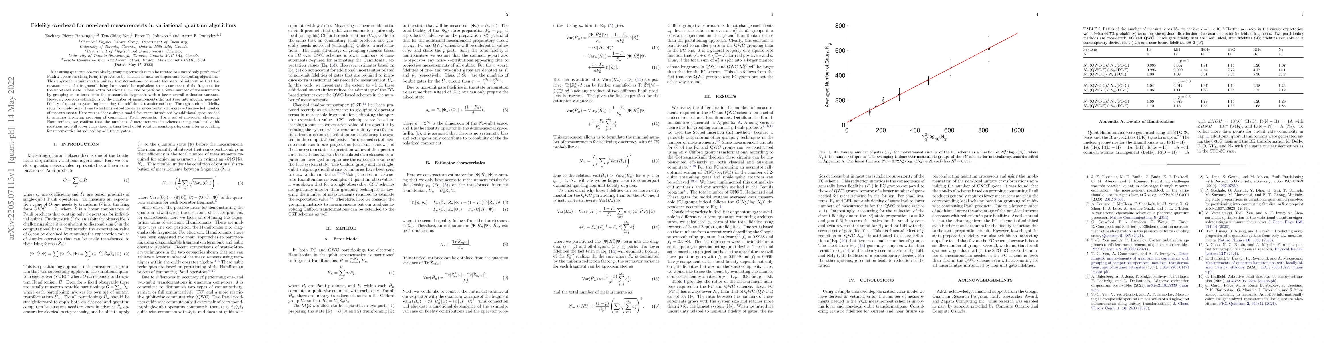 Thumbnail for Fidelity overhead for non-local measurements in variational quantum
  algorithms