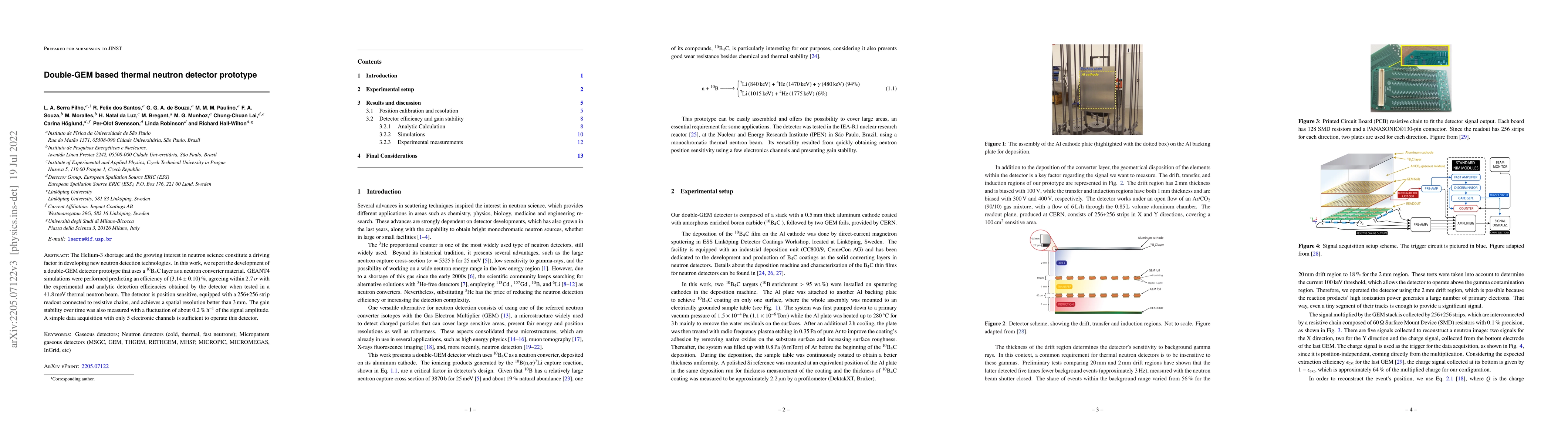 Thumbnail for Double-GEM based thermal neutron detector prototype