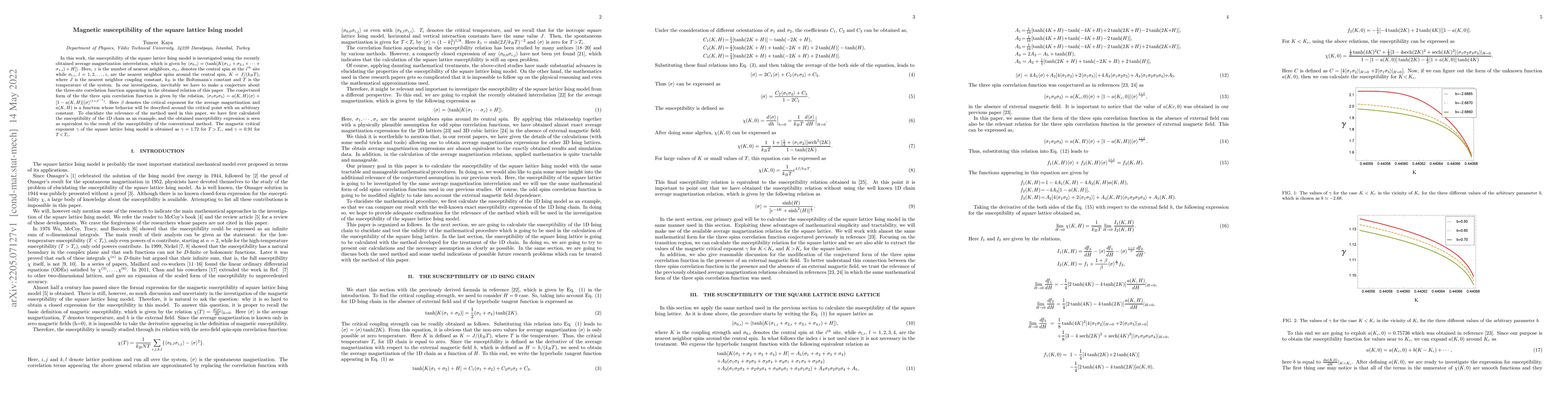 Thumbnail for Magnetic susceptibility of the square lattice Ising model