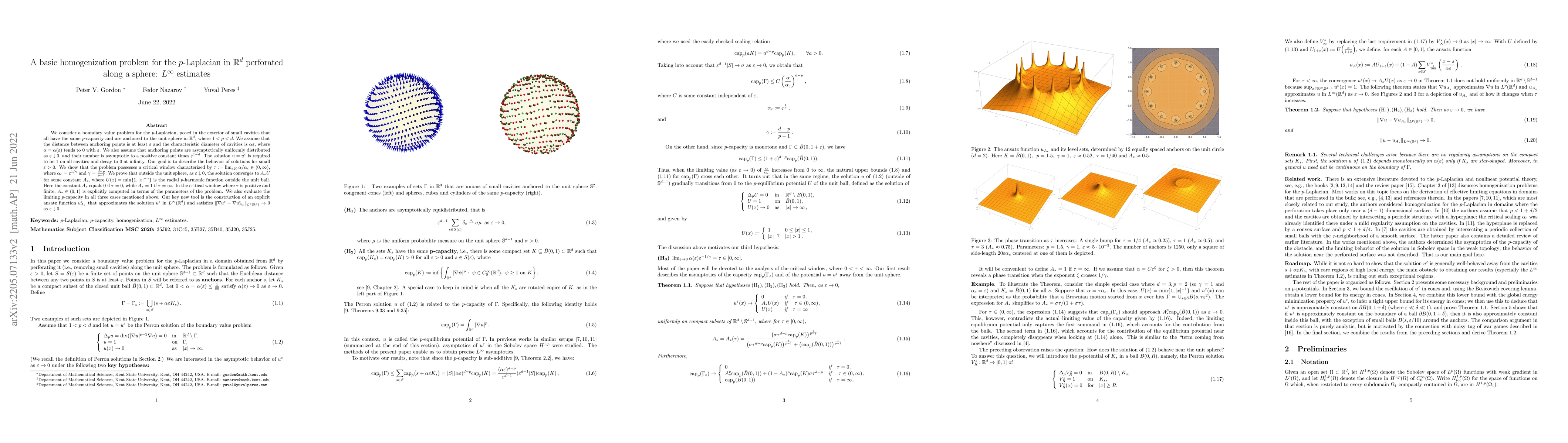 Thumbnail for A basic homogenization problem for the $p$-Laplacian in ${\mathbb R}^d$
  perforated along a sphere: $L^\infty$ estimates