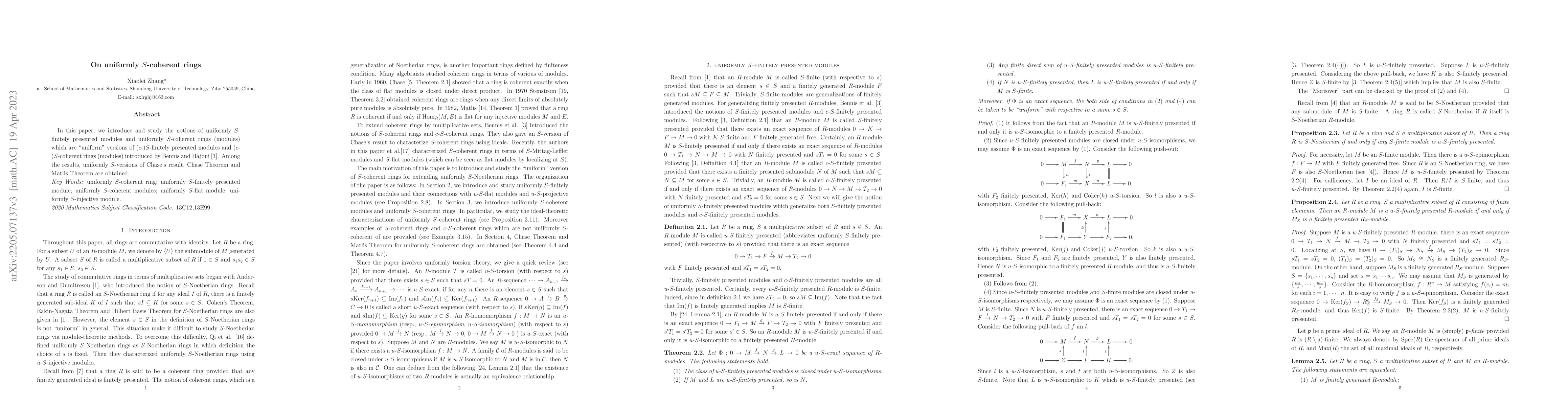 Thumbnail for On uniformly $S$-coherent rings