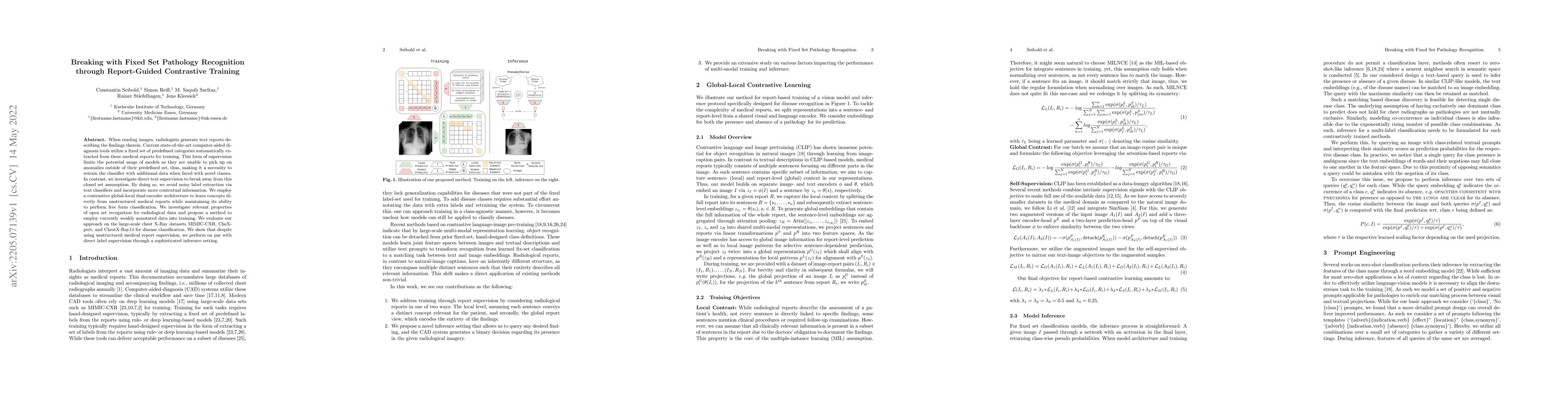Thumbnail for Breaking with Fixed Set Pathology Recognition through Report-Guided
  Contrastive Training