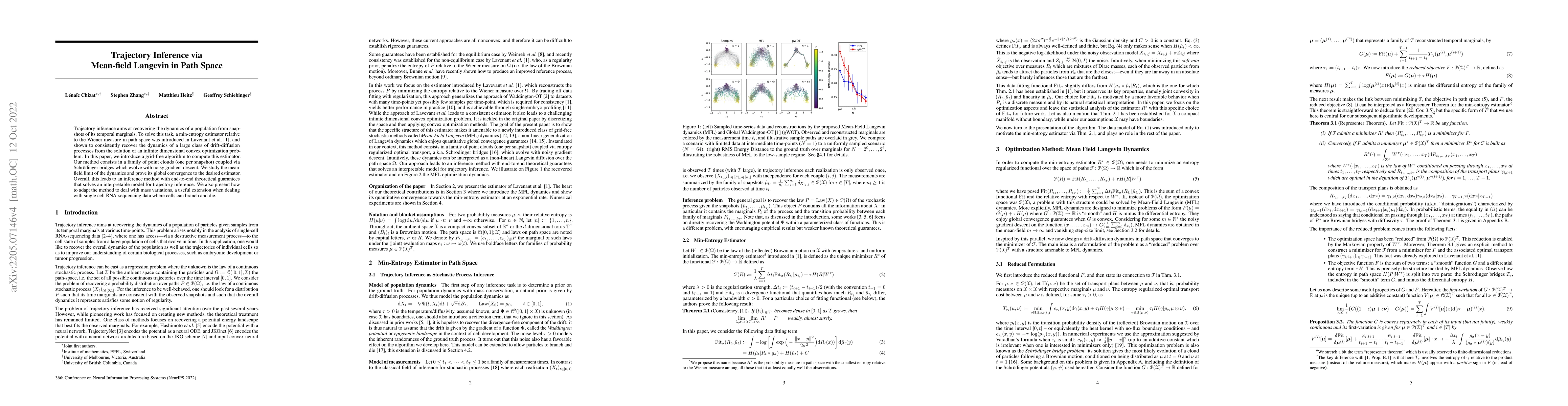 Thumbnail for Trajectory Inference via Mean-field Langevin in Path Space