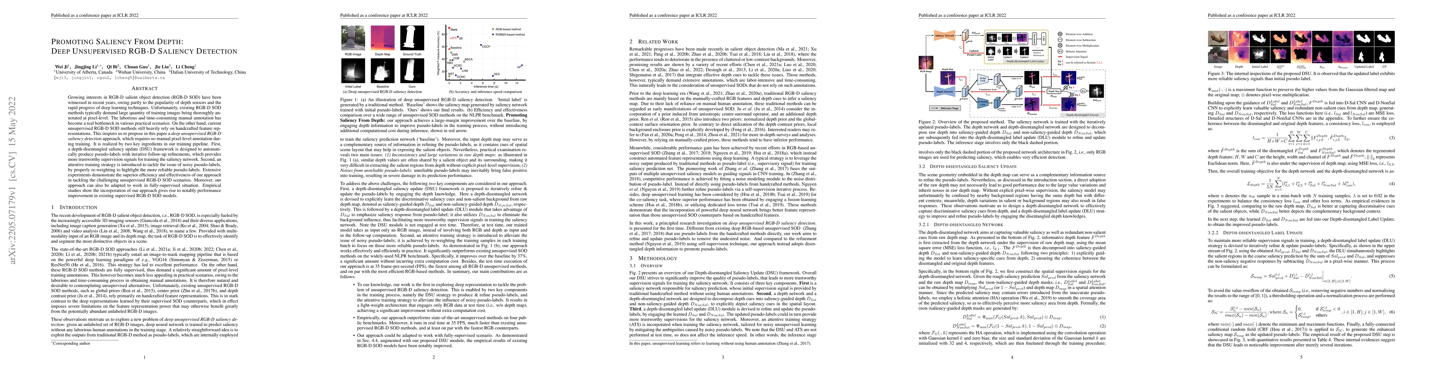 Thumbnail for Promoting Saliency From Depth: Deep Unsupervised RGB-D Saliency
  Detection