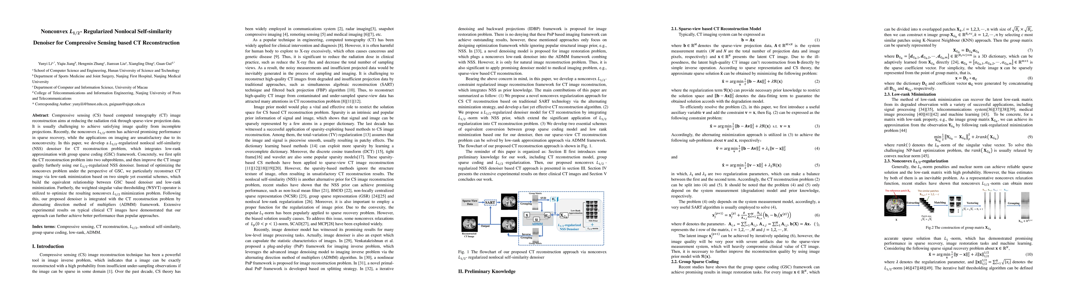 Thumbnail for Nonconvex ${{L_ {{1/2}}}} $-Regularized Nonlocal Self-similarity
  Denoiser for Compressive Sensing based CT Reconstruction