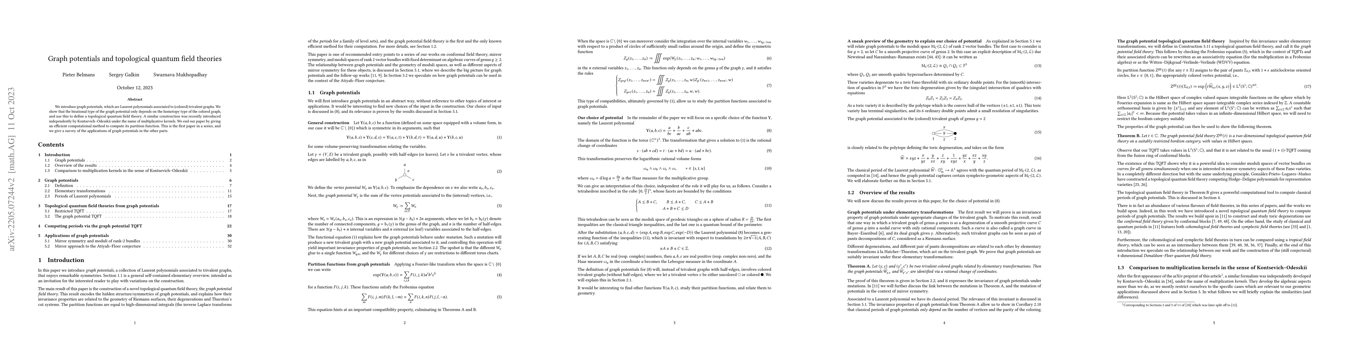 Thumbnail for Graph potentials and topological quantum field theories