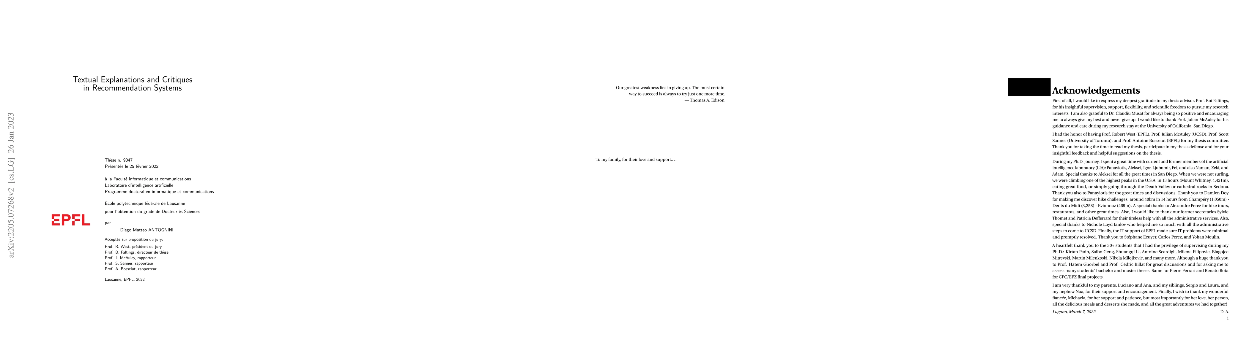 Thumbnail for Textual Explanations and Critiques in Recommendation Systems