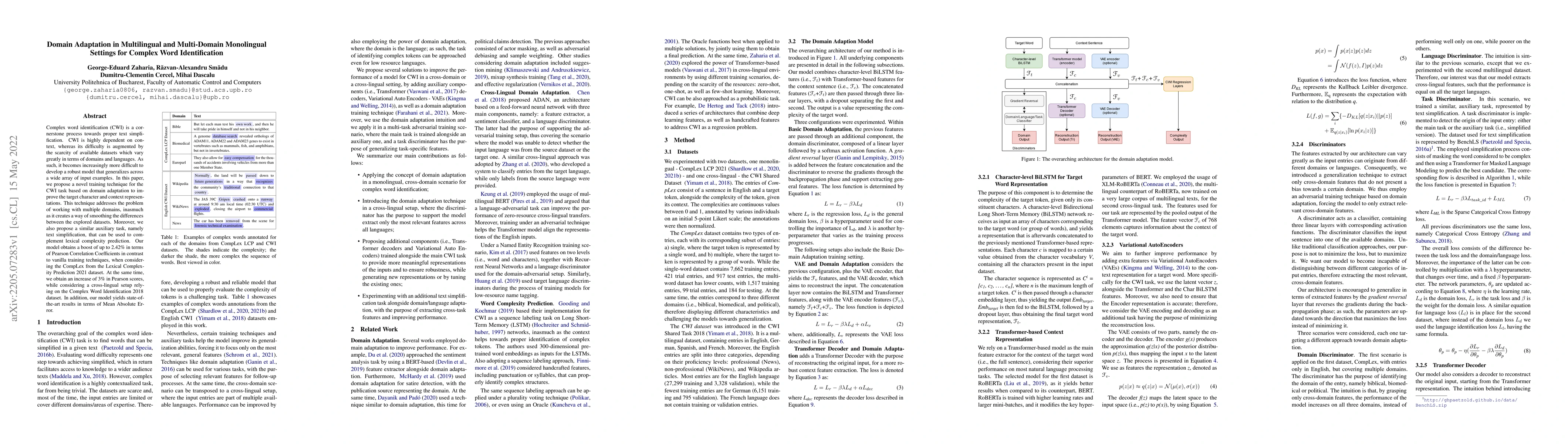 Thumbnail for Domain Adaptation in Multilingual and Multi-Domain Monolingual Settings
  for Complex Word Identification