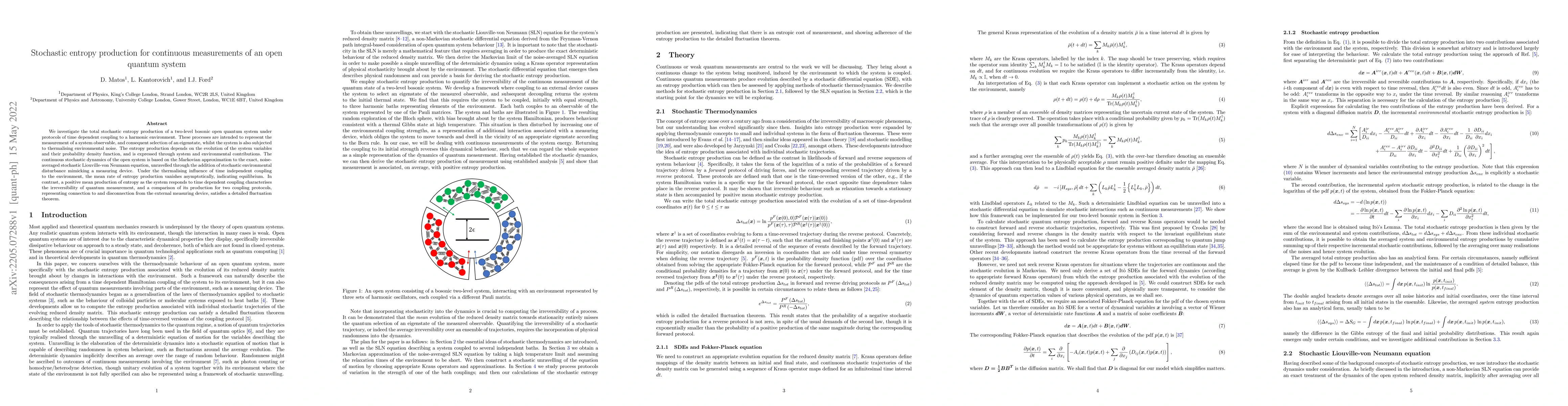 Thumbnail for Stochastic entropy production for continuous measurements of an open
  quantum system